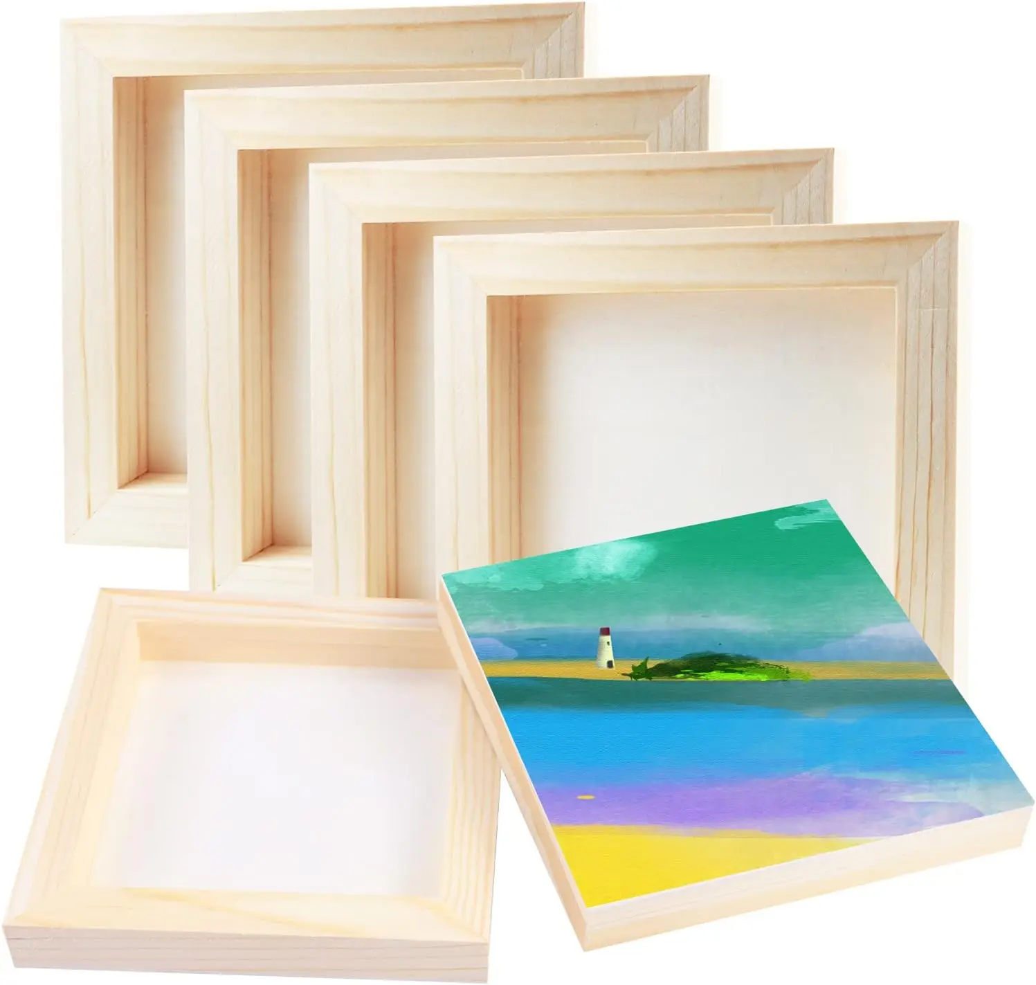 FSC Wood Canvas Panels Unfinished Wooden Plates rectangle Wood Arts Painting Crafts Boards
