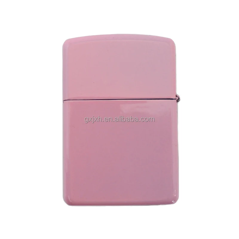 Promotional customized made refillable lighter blank sublimation metal lighter with case for business gift