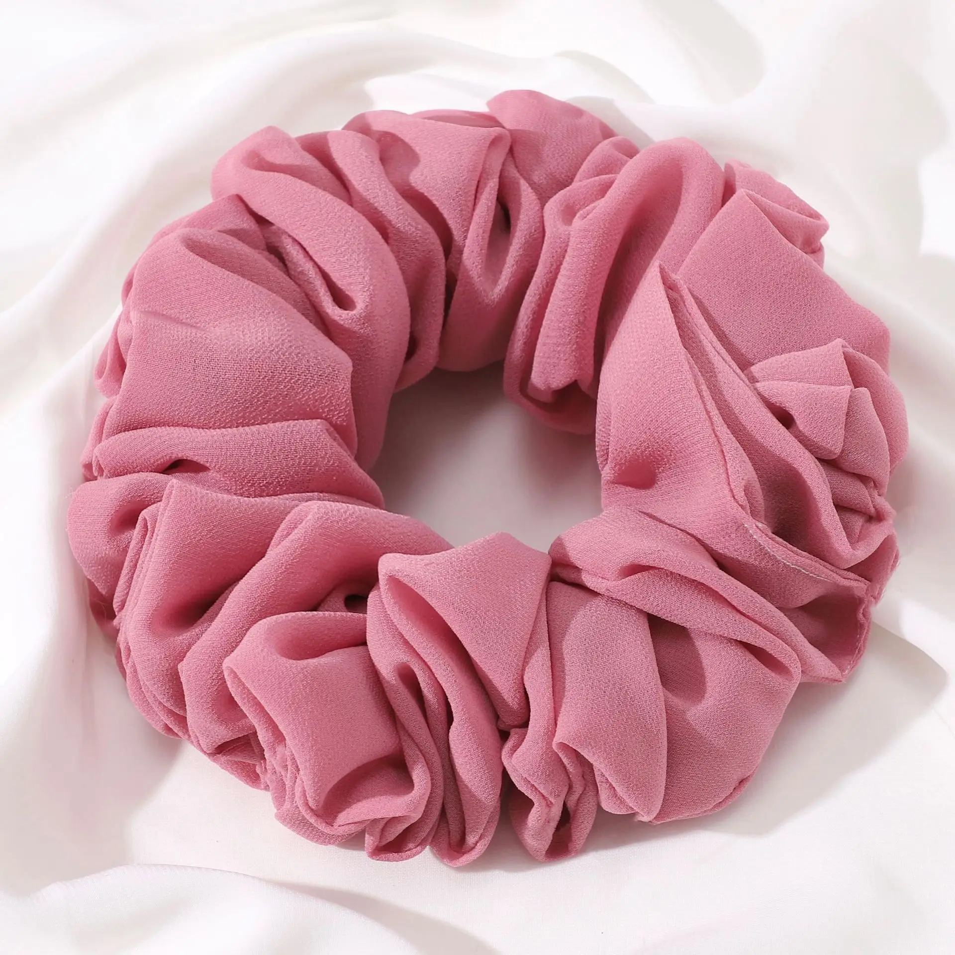 New Women Accessories Chiffon Elastic Hair Bands Volumising Scrunchie Muslim Women Headband Hair Ring Tie Bun Clip Hijab Scarf
