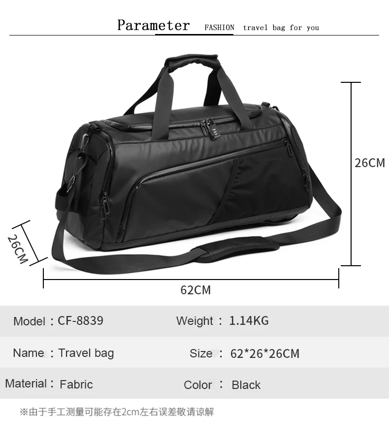  New arrivals anti-theft with lock waterproof duffel bag backpack weekend