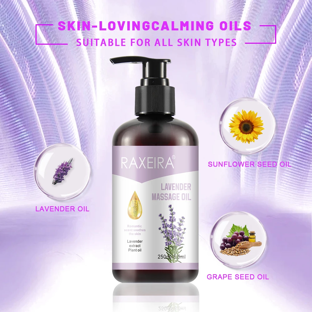 Pure Lavender Relaxing Massage Oil Bulk For Body Organic Massaging Muscles Lavender Massage Oil Private Label