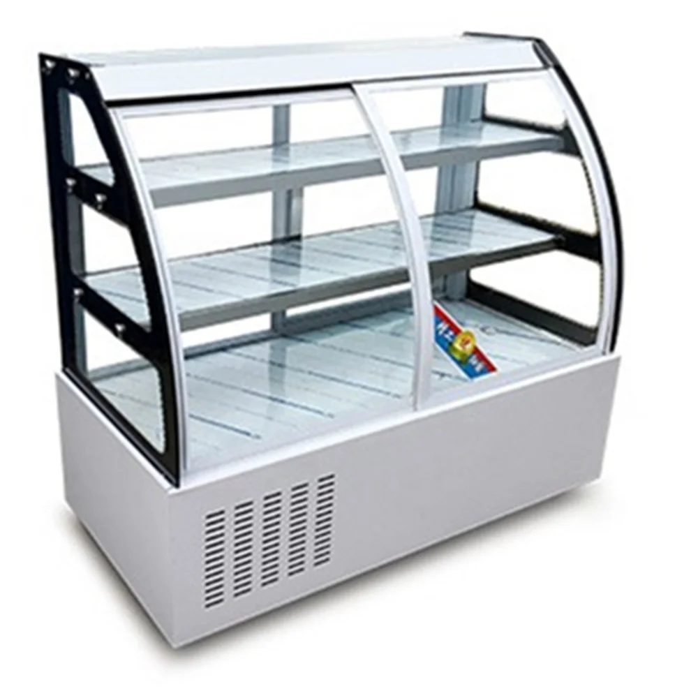 Bakery Cake Refrigerated Showcase Cake Cooler Fridge Round Front and Back Door without Wheel refrigerated showcase for cakes