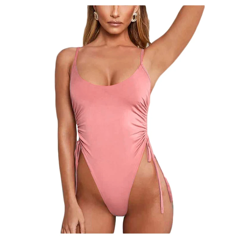 OEM Beachwear Manufacturer Sporty Thong One Piece Swimsuit High Leg Cut Swimwear Sexy Women Bikini