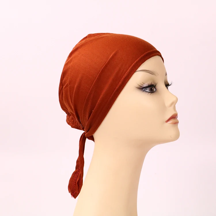 
Bandana arabian national costume modal bottom cap 12 colors head covers monochrome cap turkey muslim hijab cap ladies 