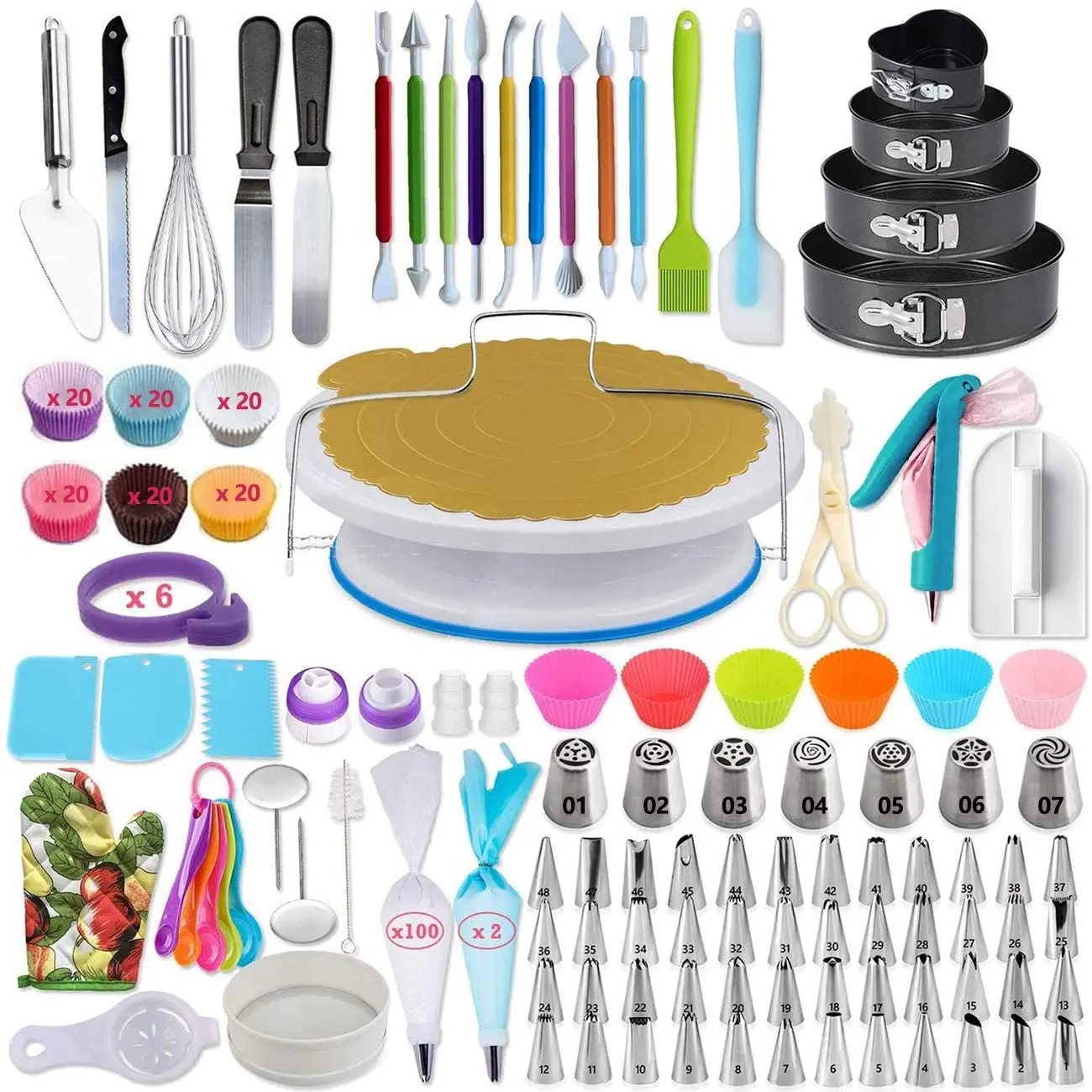 Luxury Wholesale 333pcs Cake Tools Decorating Supplies Accessories Kit Set For Baking