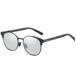 High quality fashion polarized photochromic UV400 night vision alloy aluminum magnesium sunglasses for man
