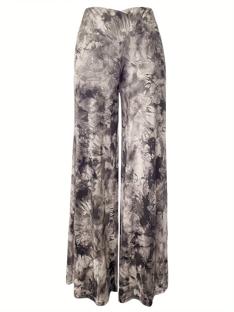 Factory Wholesale Women Tie Dye Printing Wide Leg High Pants Waist Hip Lifting Women Sports Fitness Leggings