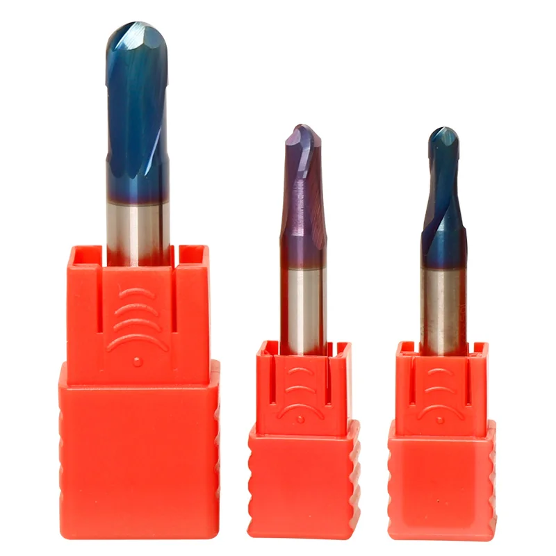 Carbide Cutter CNC Router Bit Milling Tool R0.5 R0.75 R1 6mm 8mm HRC70 Ball Nose End Mill Tungsten