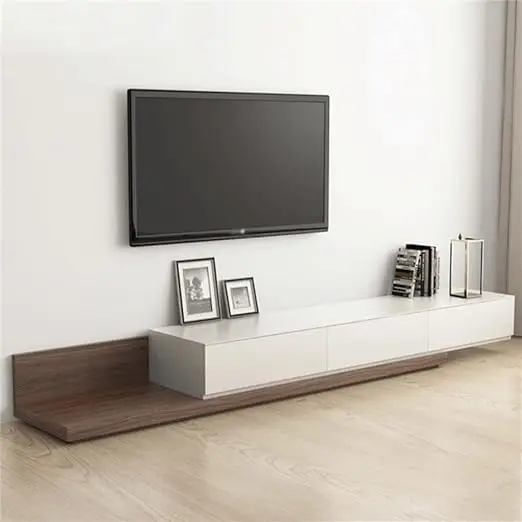 Walnut Modern Wooden TV Stand Scalable Media Console Up to 85 Inch TV 3 Drawers Soybean Wood