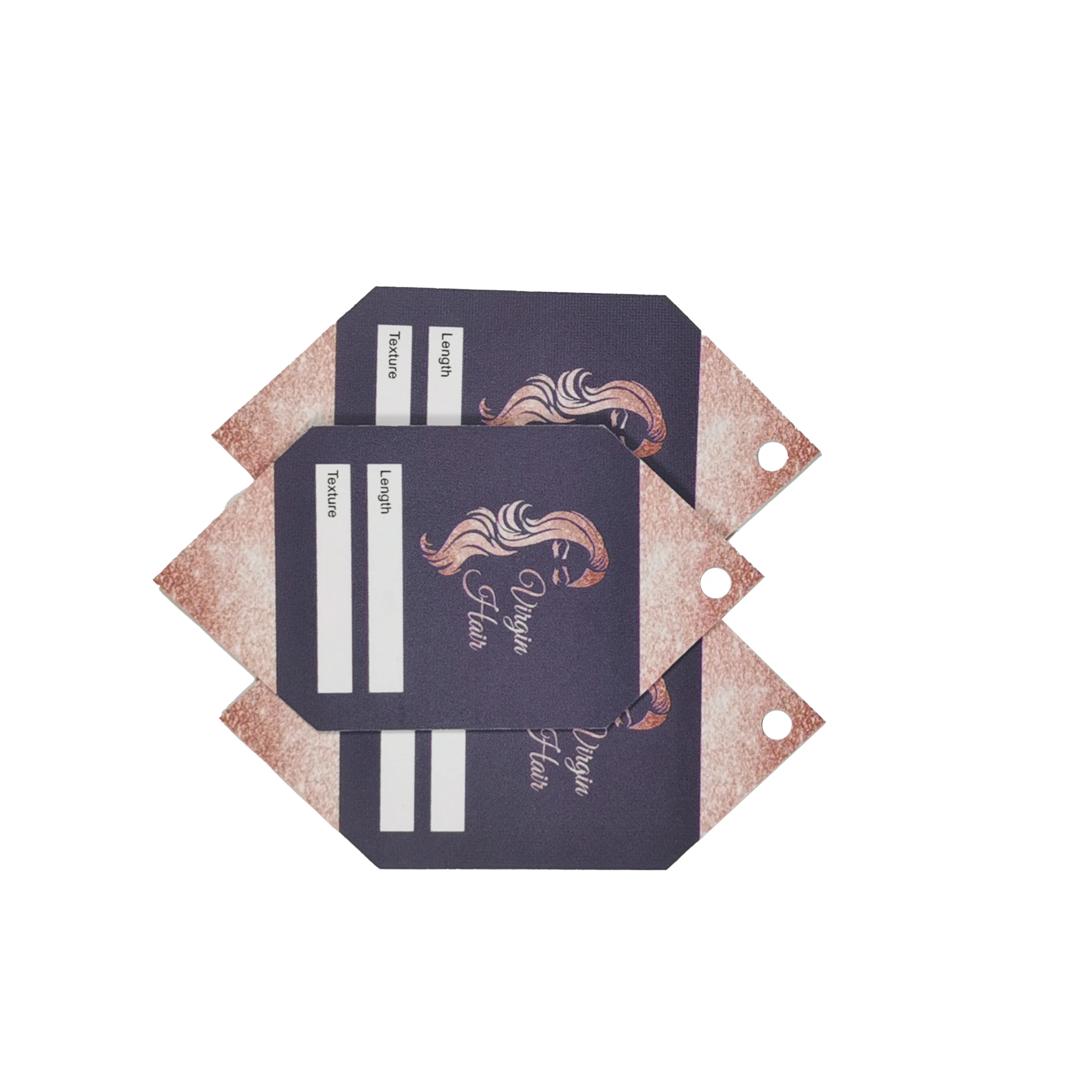 bundles cheap customized shipping printing sticker custom private logo hair hang bundle tags and labels