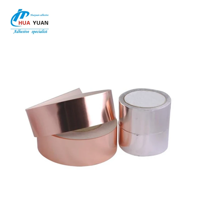 China Copper Foil  Die cut High Temperature Resistance Single Conductive Adhesive Shielding Tape
