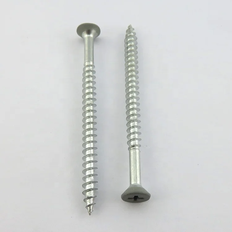 Coated head  white zinc plated countersunk wood lag screws confirmate screw