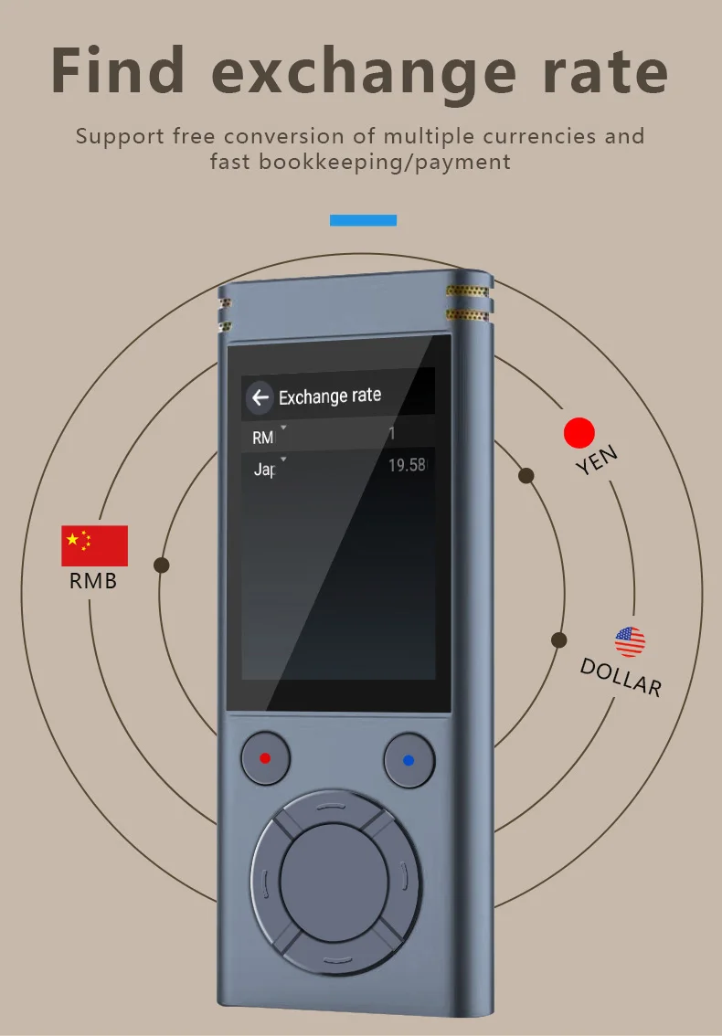 Supports 138 languages portable voice translator is suitable for learning and transcribing class meeting recordings