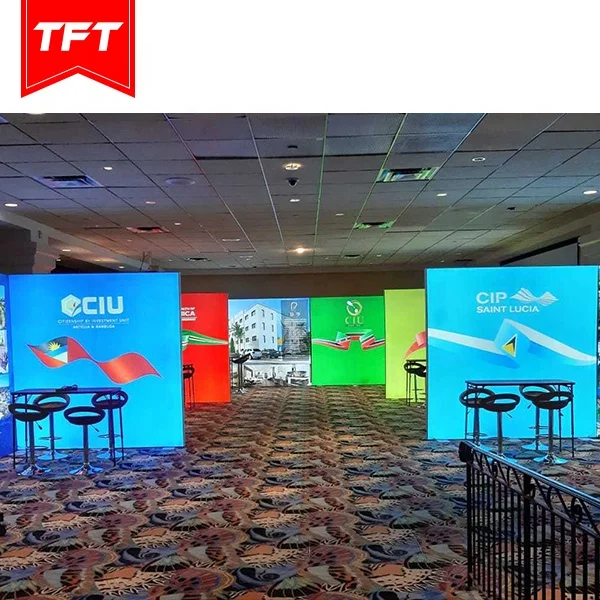 
China Portable Free Standing Double Sided Tradeshow Aluminum Backlit Led Frameless Tension Fabric Lightbox 