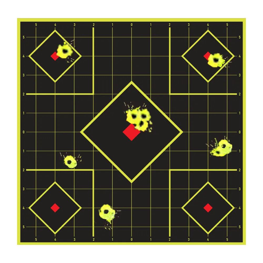12 inch Bright Fluorescent Yellow Sight in Reactive Splatter Target Self Adhesive Shooting Target Stickers