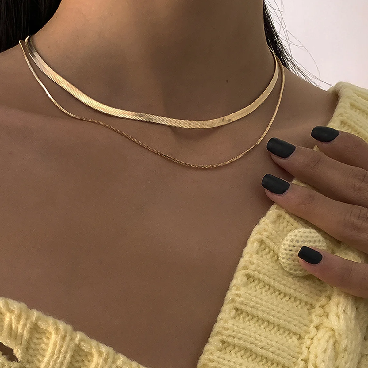 Hot Trending fashion factory whole sale 925 Sterling Silver  Gold 18K gold plated Snake Chain Choker Necklace Women