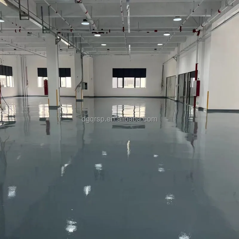 Customized colorful epoxy resin floor paint coating in garage for building