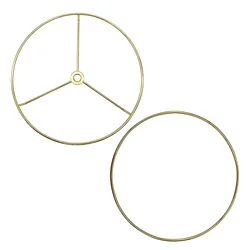 Оптовая продажа, Индивидуальные комплекты теней для лампы, металлические стальные кольца, Золотой абажур, Проволочная рама