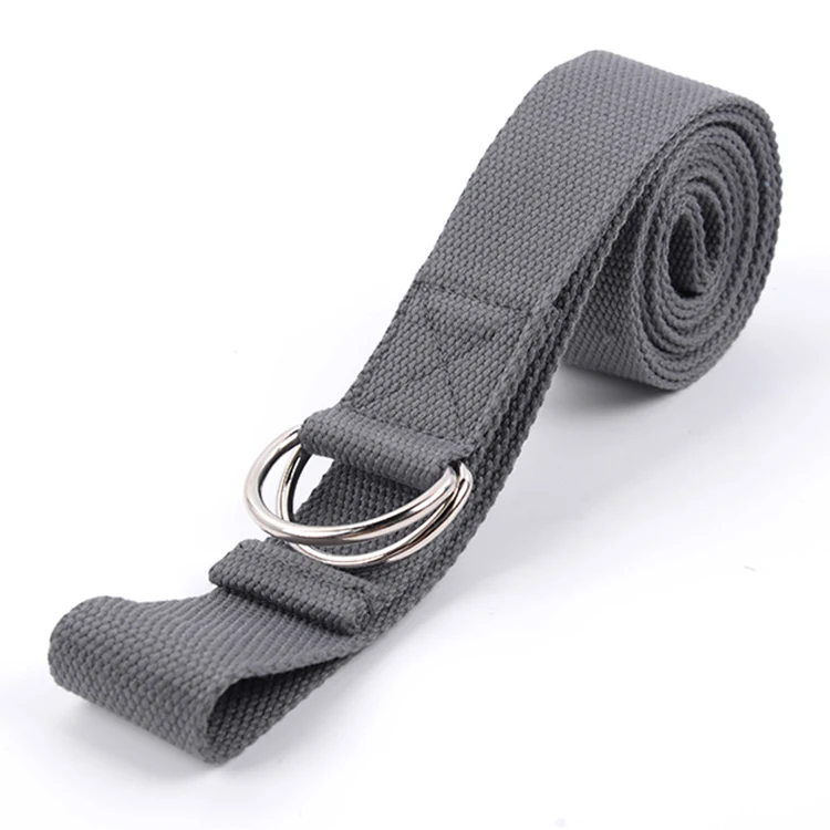 Factory Discounts Double D-Ring Cotton Exercise Yoga Stretching Strap Belt With Buckle