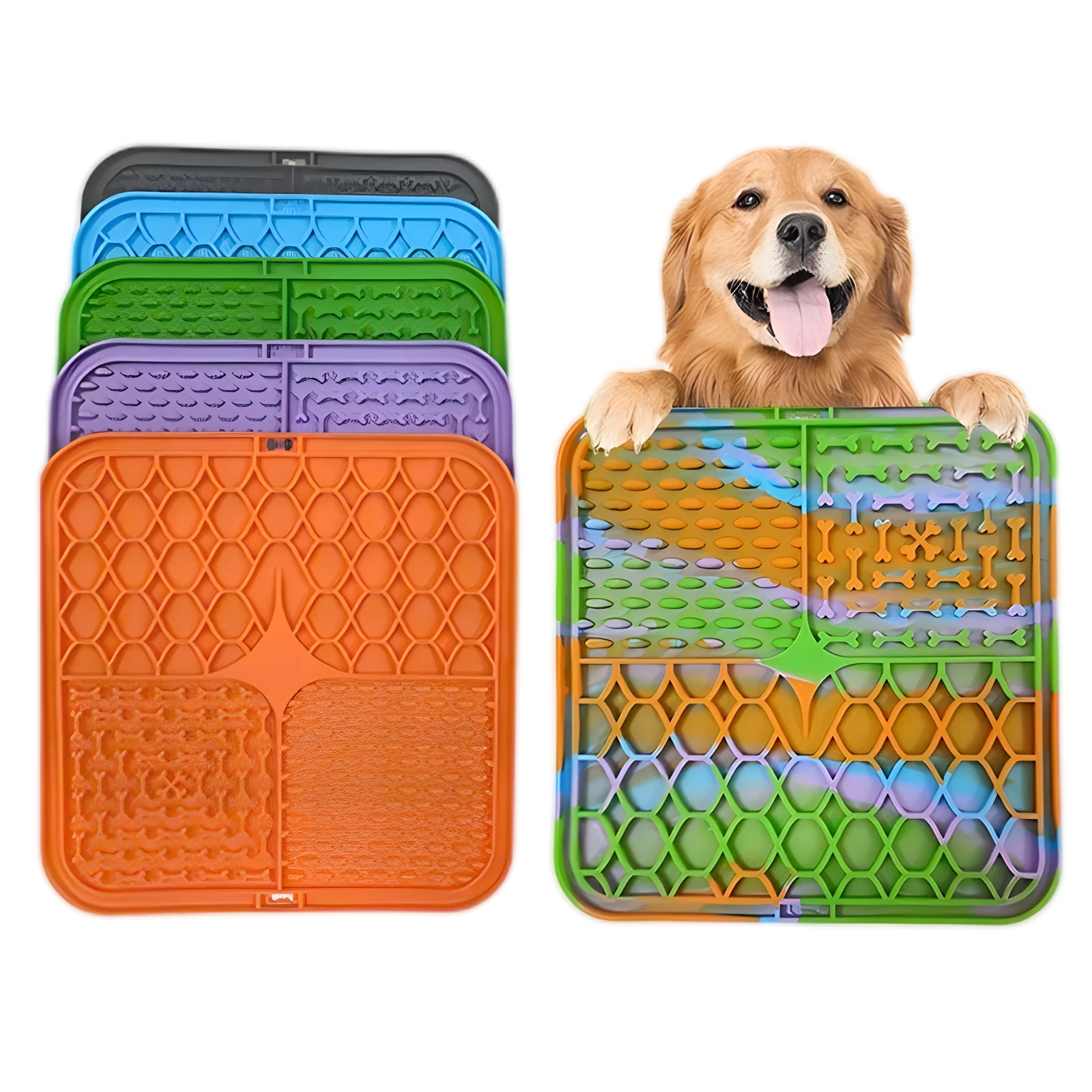 Pet Feeder Silicone Licking Pad Dog Suction Cup Dish Pad Slow Food Pet Supplies