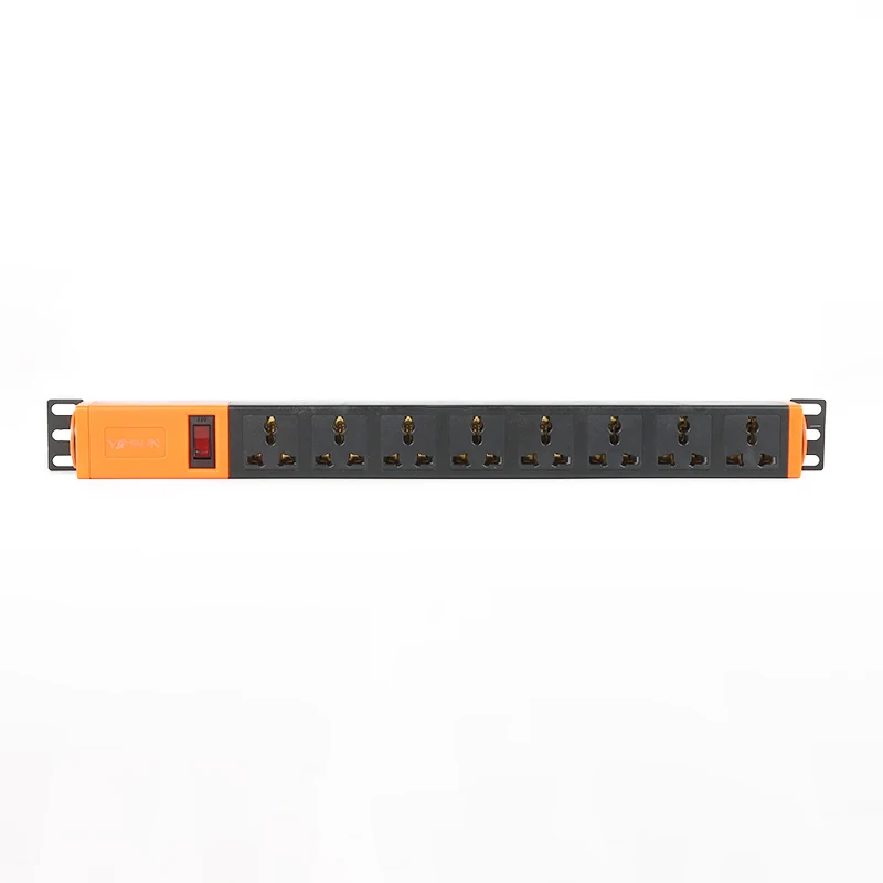CE RoHS 6 Ways 2 Pole Switch Universal UK Rotatory Hanging Panel PDU
