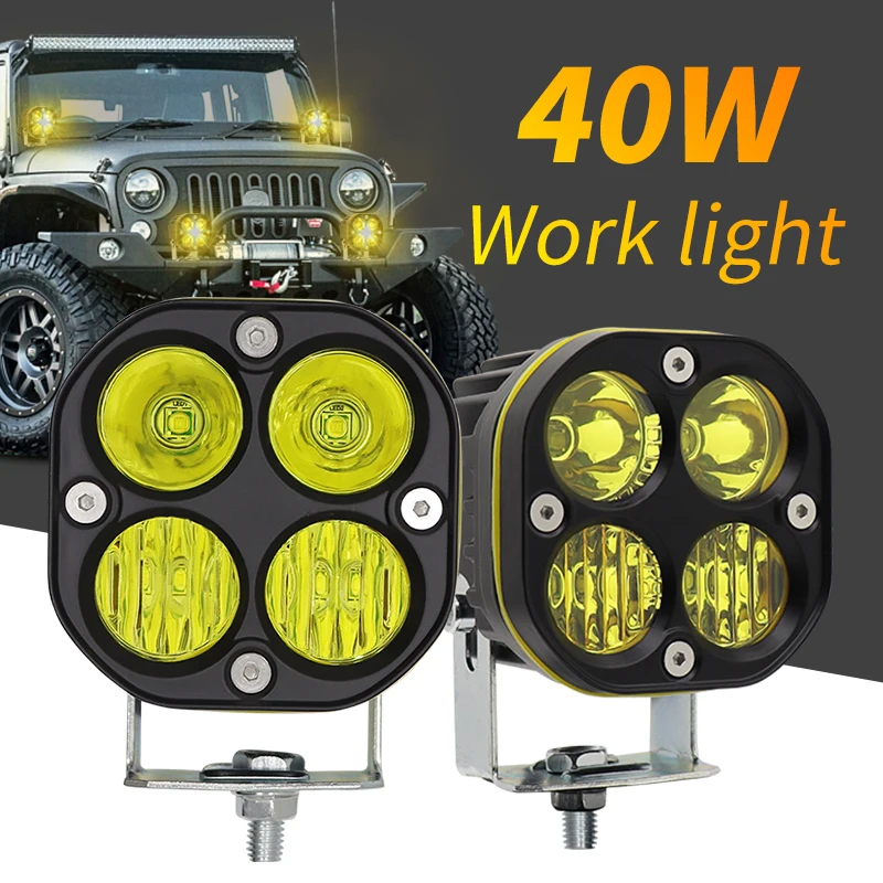 Led Pod 4x4 light Offroad Driving Flood Light 3 Inch 40W Super Bright Waterproof Bumper Work Auxiliary Lights For Car Truck ATV