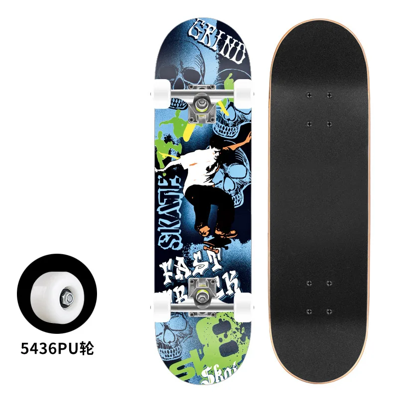 Anti Slip Tape Low MOQ Outdoor For Youngster Transparent Black Yellow Custom Skateboard Several Type PU Wheel  9-Ply Maple