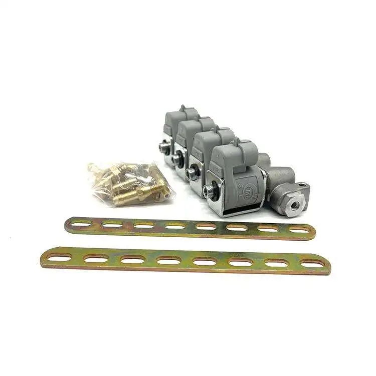 Auto Kit Gnv 4cyl Automotive Gas Equipment Lpg cng Injectors 4cylinder 2ohm 3ohm Autogas Gnv Glp Injector Rail