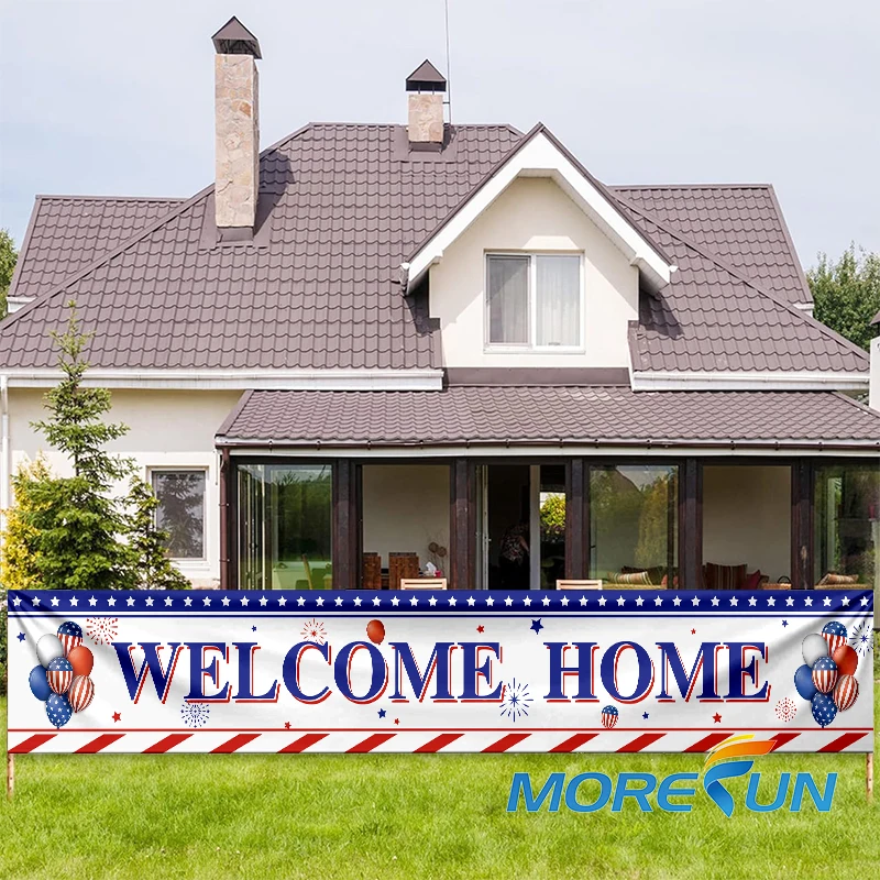 Colormoon Large Welcome Home Banner Homecoming Party Decorations Housewarming Military Homecoming Return Party Sign Flags