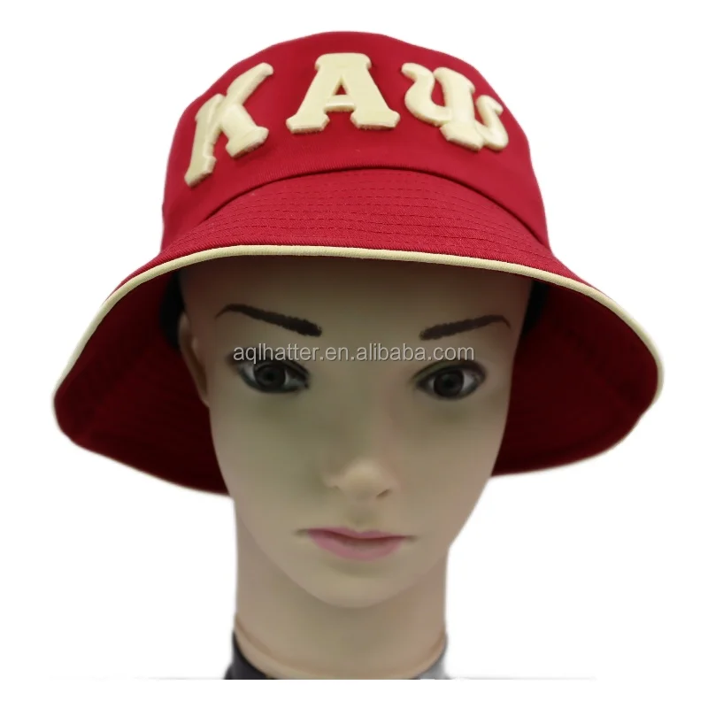 customize logo red embroidery wide brim 100% cotton fisherman bucket hat fishing bucket cap