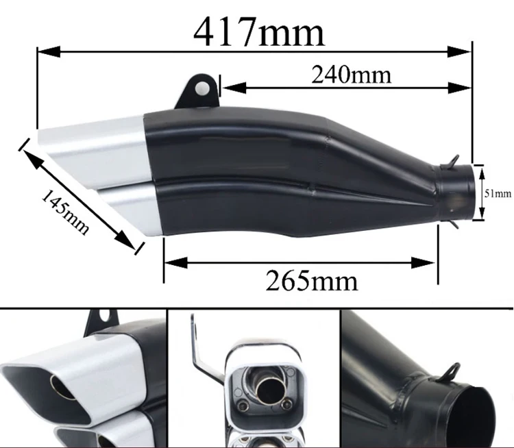 Мотоциклетный глушитель 300cc из нержавеющей стали