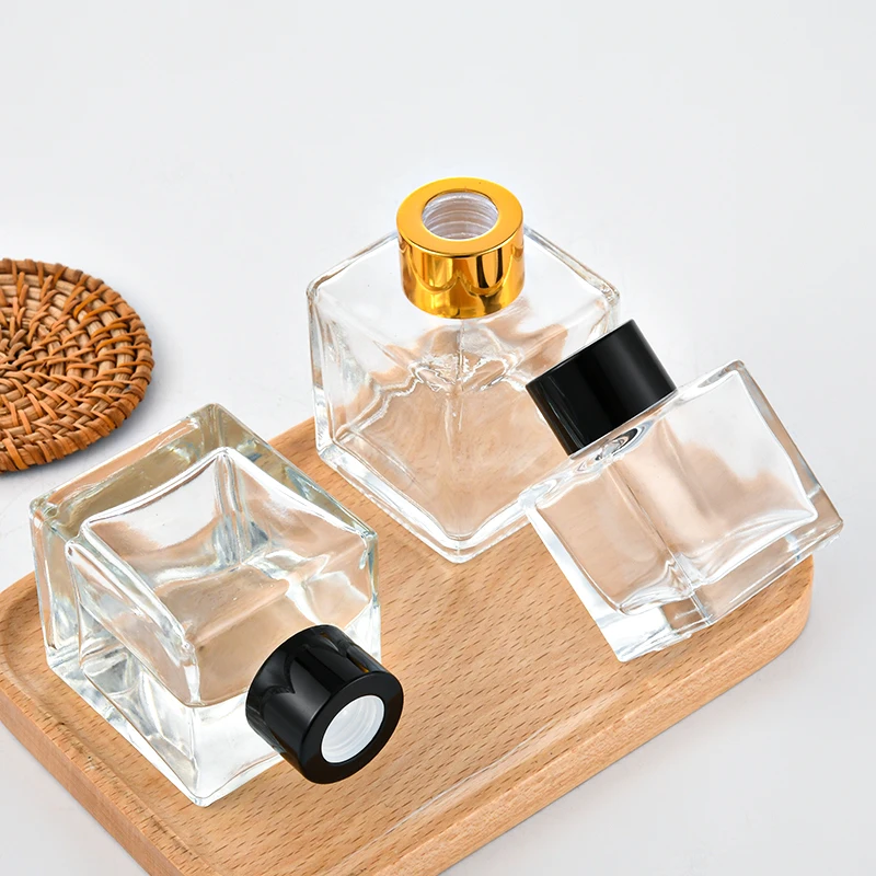 High Quality Hot Sale Different Sizes Round Square Glass Reed Diffuser Bottle 100ml With Stopper
