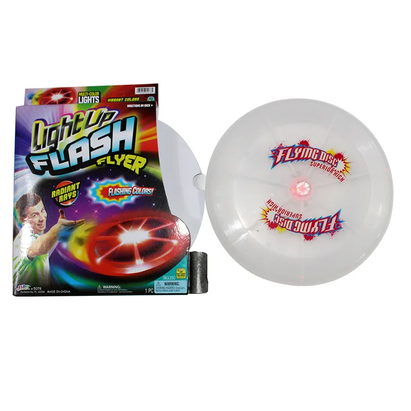 Interactive LED Flying Disc Toy Light up Flash Flyer Outdoor Dog Toy (L)