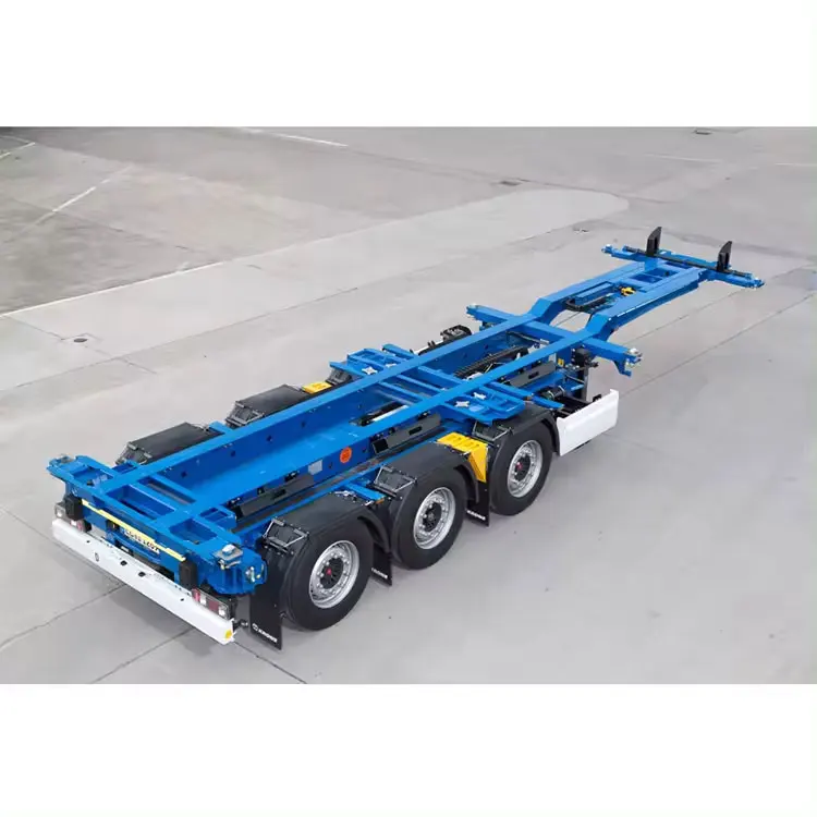 Factory Price 3axles 20ft 40ft Frame Shipping Chassis Skeletal Skeleton Semi Trailer 40ft Container Trailer