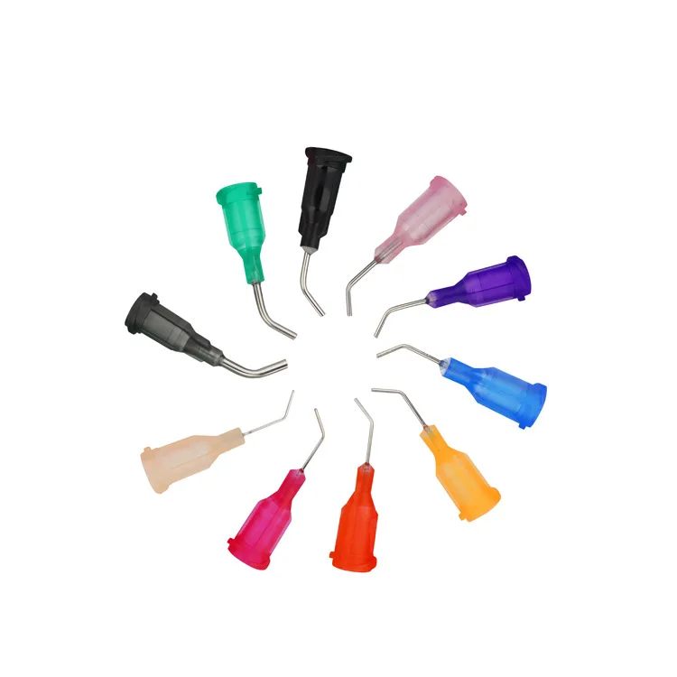 Glue Tips Dispense Needle 1/2 Inch 14G-34G 45 degree Angled Dispensing Needle Precision Fluid Dispensing Needle Tips