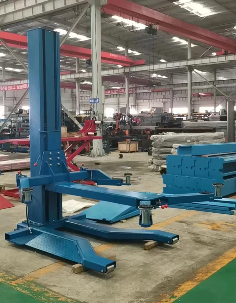 Eco-way Vehicle Equipment Single Post Car Lift Mobile One Lifting System Single Post Lift Car