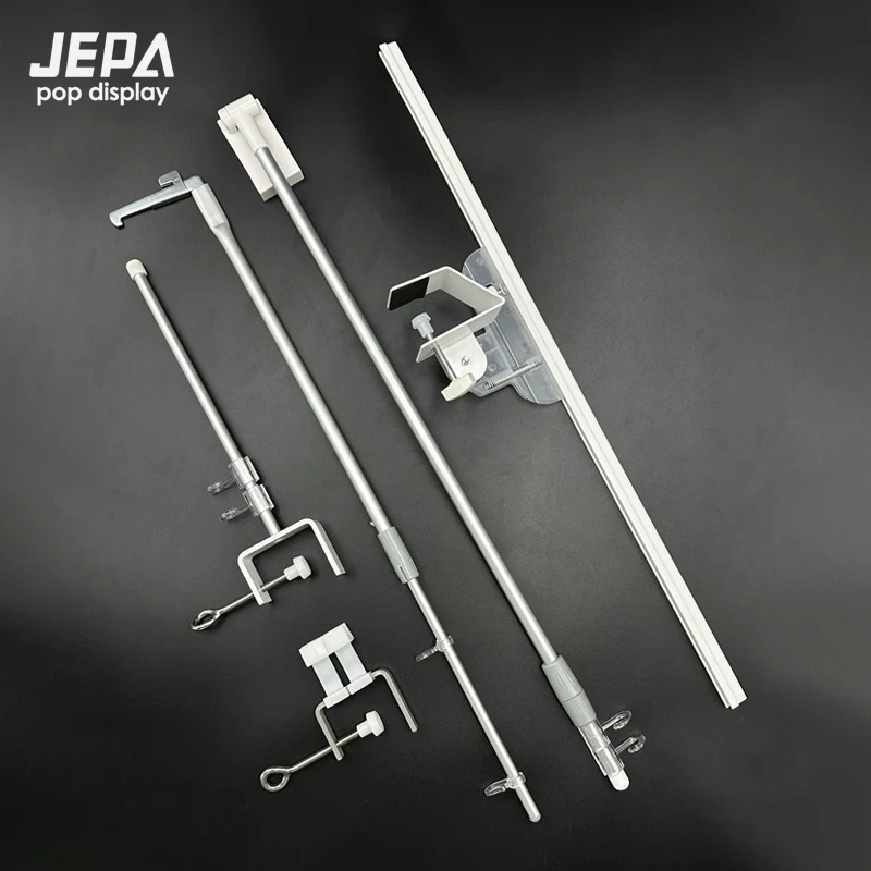 Factory Price Customizable Easy Installation Supermarket Pop Display Stand Shelf Banner Holder with Magnetic Base