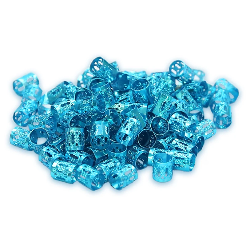 Salon Fashion  Diy Multi Color Hairdressing Dreadlocks Hollow Aluminum Rings Accessories With Wig Rings