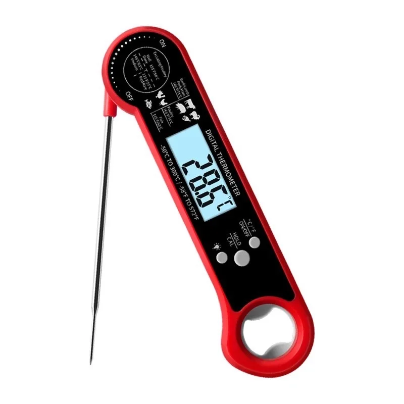 New household folding food thermometer electronic waterproof probe thermometer sensor meat barbecue oven thermometer