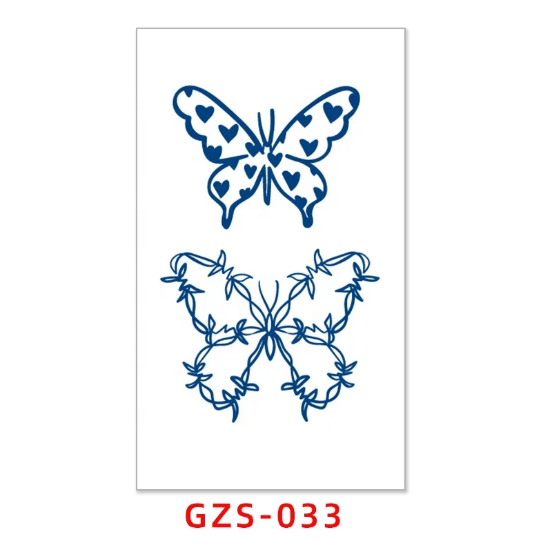 15 days lasting herbal juice temporary waterproof letters flower butterfly fishtail stickers tattoos popular tattoo sticker