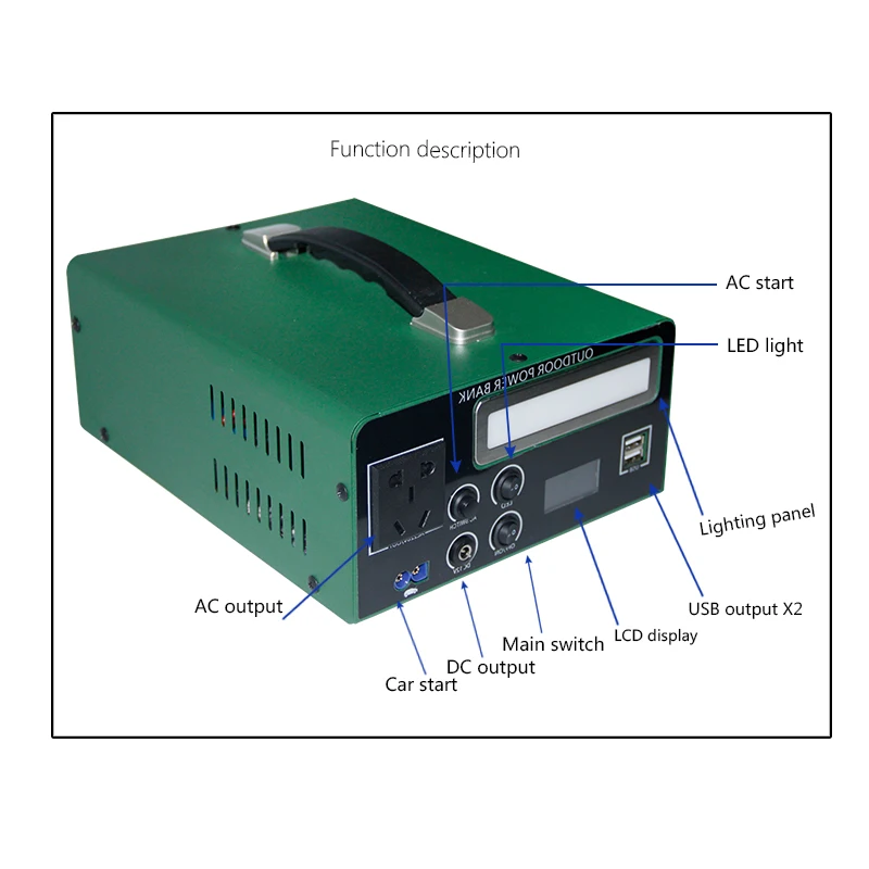 home camping allpowers with lighting AC110V 220v DC solar panel 300w 500w 800w 1000w portable power station