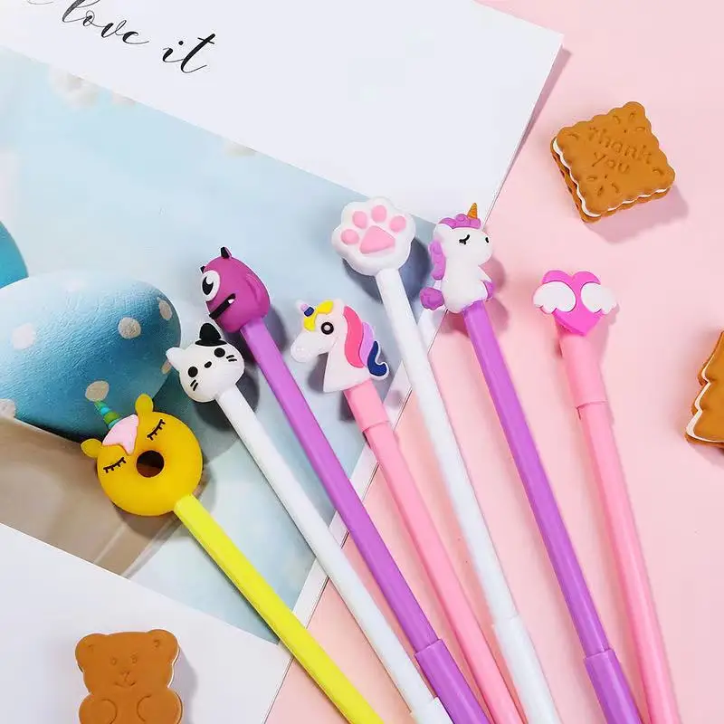 wholesale Promotional Gift Cute Rabbit animal penguin Pompom Plush Ballpoint  Carrot Pen For School Office unique plastic ball p