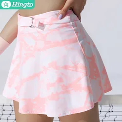 Hingto Women Sports Wear Fitness Running Skorts Tow Piece Set Tennis Skirts