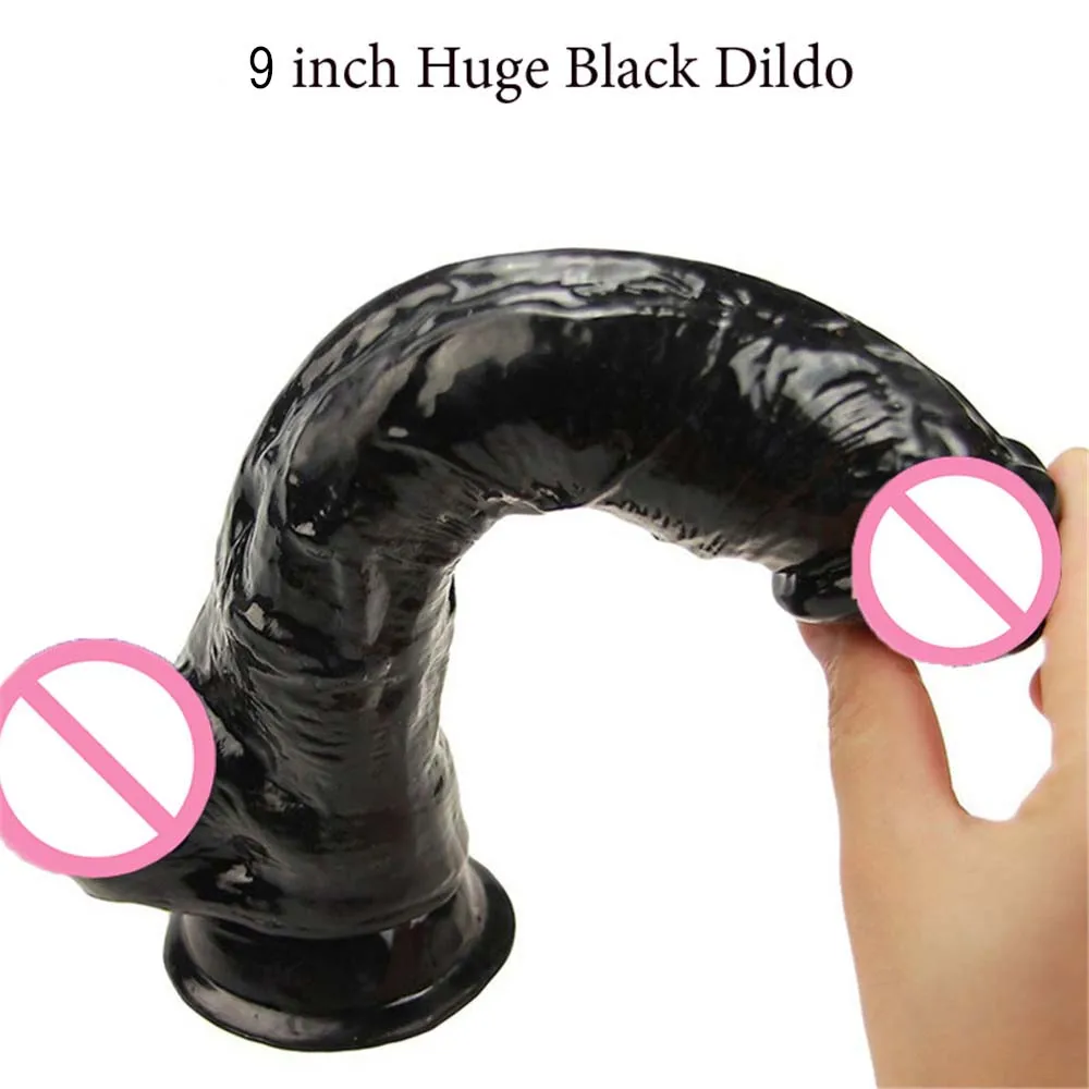 9 Inch Super Big Black Realistic Dildo Adults Sex Toys Huge Dildo Suction Cup Big Man Dick For Women