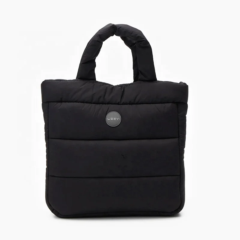 CHANGRONG Custom women large padded puffer bag winter quilted puffy puffer tote bag high quality