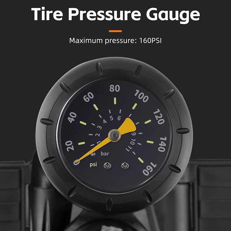 WEST BIKING Custom 160PSI High Pressure Bicycle Pump Valve Cycle Pump With Gauge Solid And Durable Stainless Steel Bike Pump