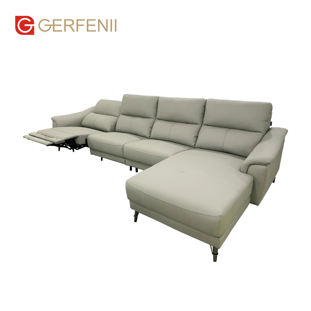 Luxury Modern Gray Couches Sofa Modular Imported Leather Living Room Furniture Lazy Sofa Recliner