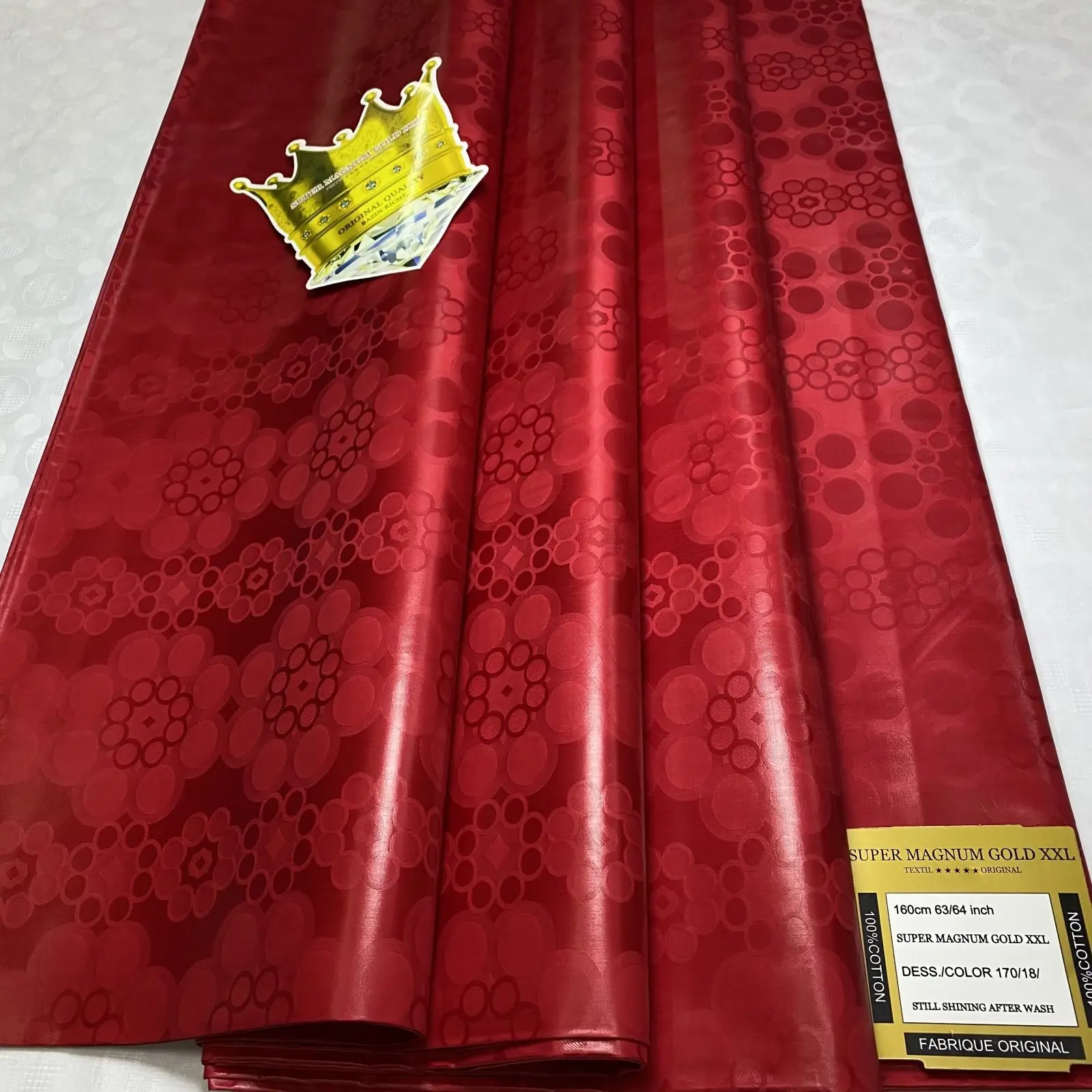 Wholesale high quality Super magnum gold XXL bazin riche 100% cotton shining bazin riche fabric