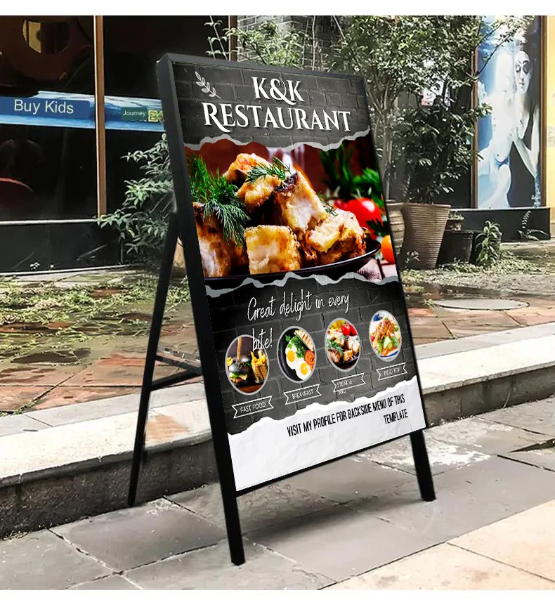 exhibition light box sign floor-standing display vertical poster board  other advertising equipment slim tandem box