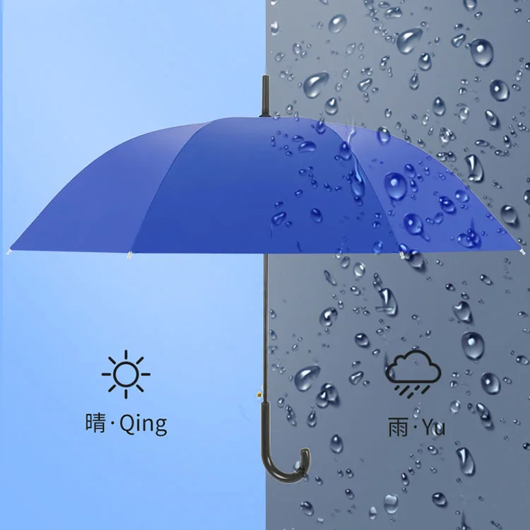 CHUVABAND 21 Inch 8 K Factory Wholesale Silver Coated J-Shape Handle Automatic Cheap Rain Umbrella With UV